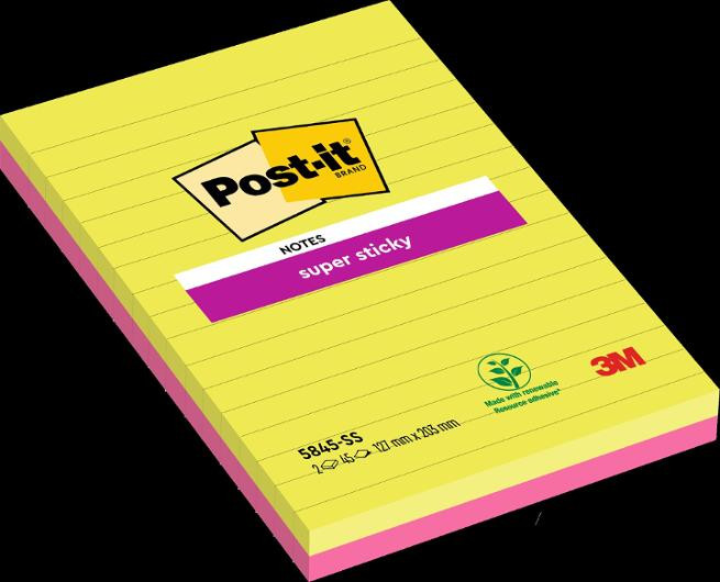 BildeNotes POST-IT SS linjerat 125x200mm 2/fp