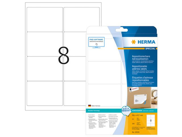 BildeEtikett HERMA Movable 99,1x67,7mm 200/fp