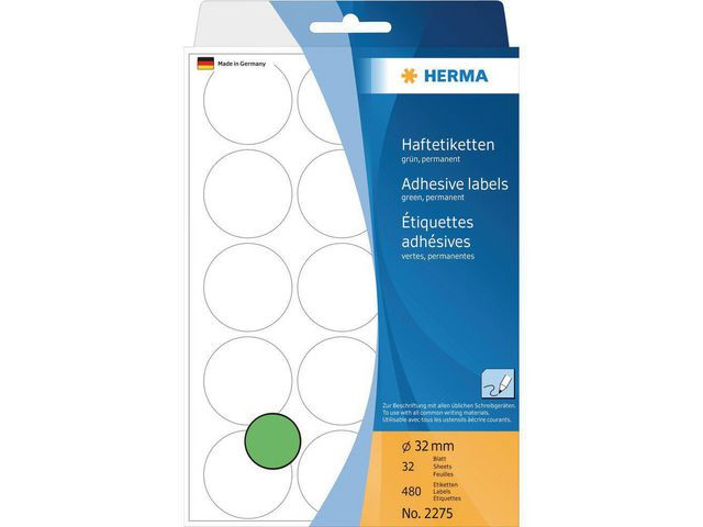 BildeEtikett HERMA Allround 32mm grön 480/fp