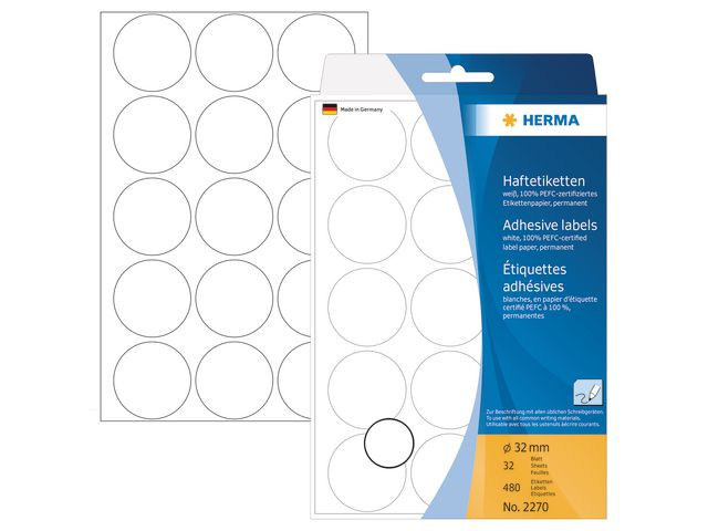 BildeEtikett HERMA Allround 32mm vit 480/fp