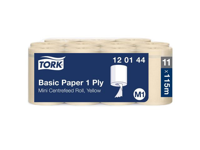 BildeTorkrulle TORK Uni M1 1-lag gul 115m