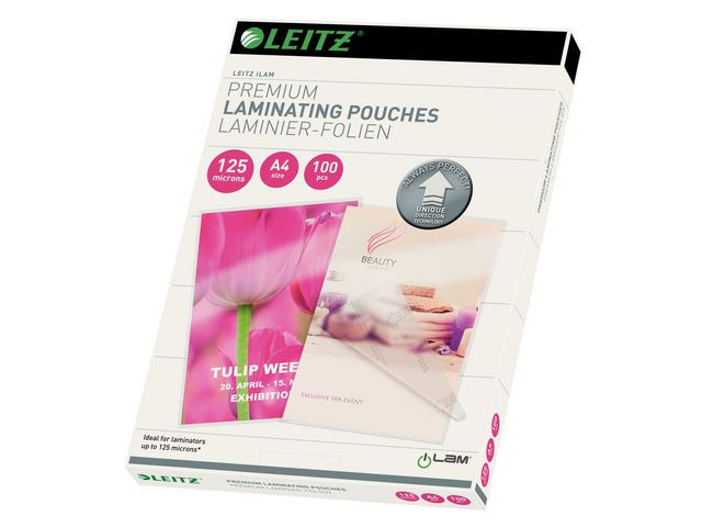 BildeLaminat LEITZ UDT A4 125mic klar 100/fp