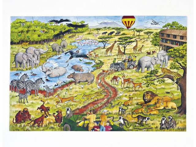 BildeGolvpussel afrika 60x40cm