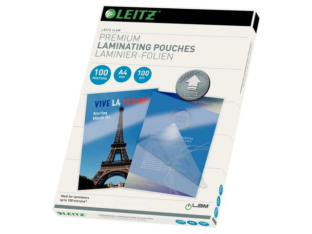 BildeLaminat LEITZ UDT A4 100mic klar 100/fp
