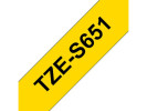 Tape BROTHER TZES651 24mm svart/gul