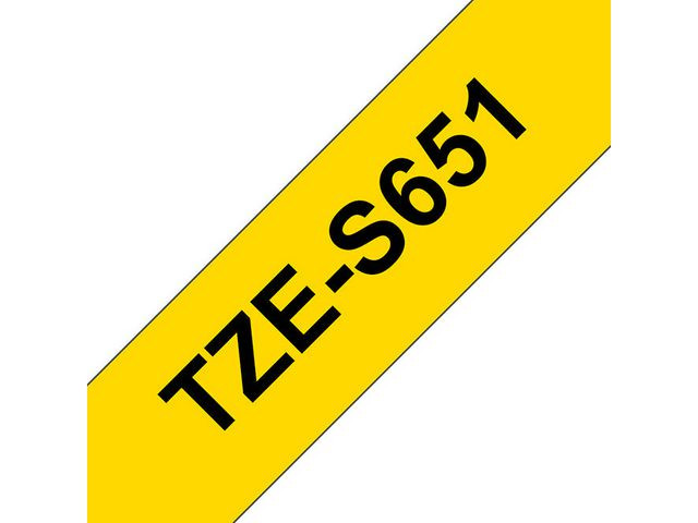 BildeTape BROTHER TZES651 24mm svart/gul
