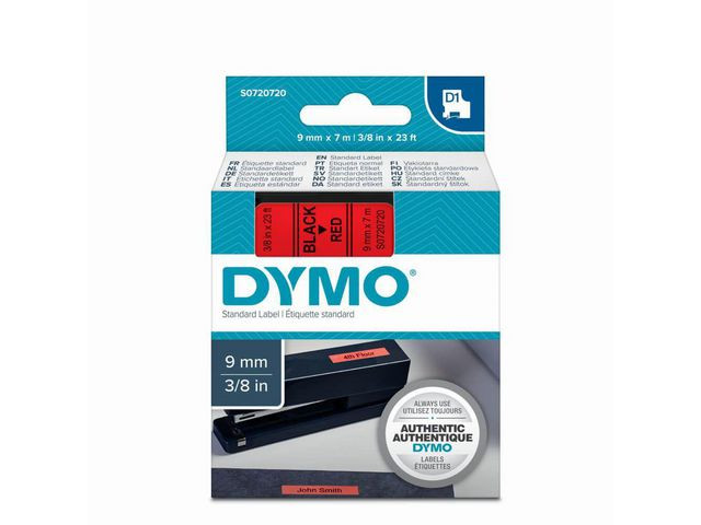 BildeTape DYMO D1 9mm svart på röd