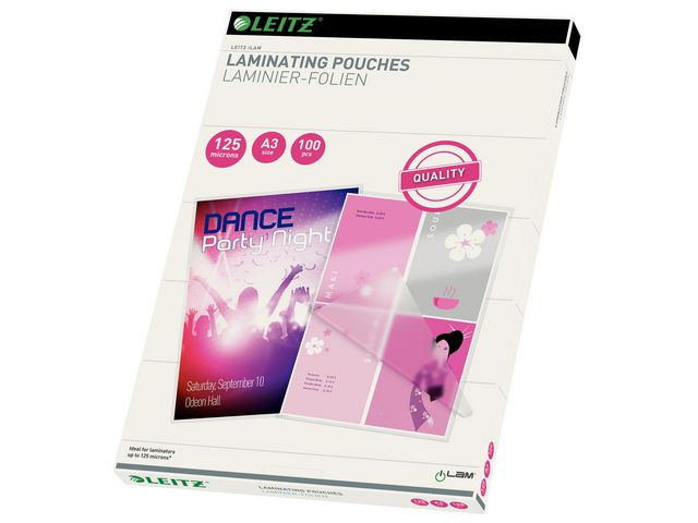 BildeLaminat LEITZ A3 125mic klar 100/fp