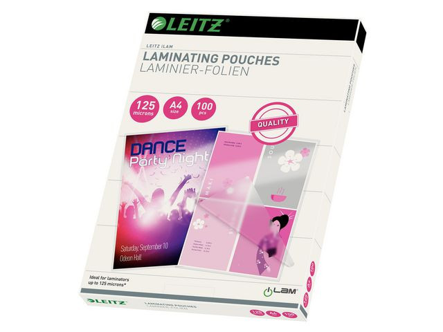 BildeLaminat LEITZ A4 125mic klar 100/fp