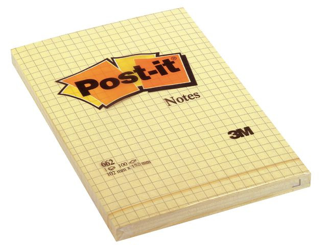 BildeMemoblock POST-IT rutat 102x152 gul