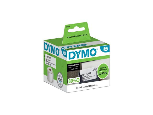 BildeEtikett DYMO LW limfri 51x89mm 300/fp