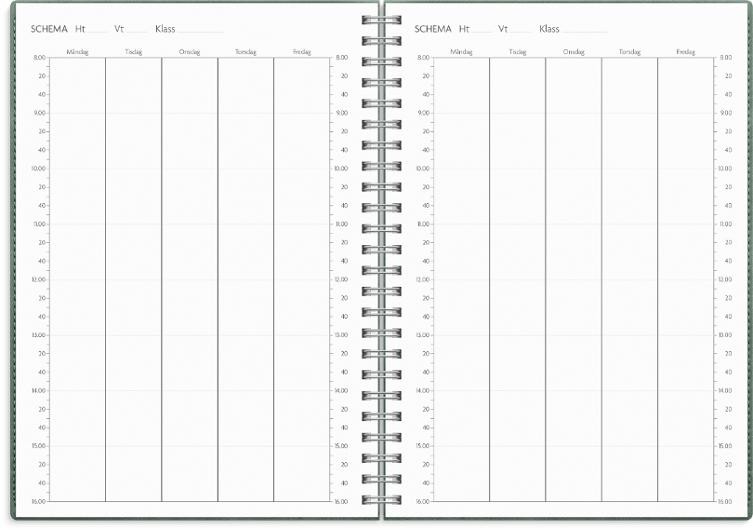 Kalender Study Twist A5 grön 26/27
