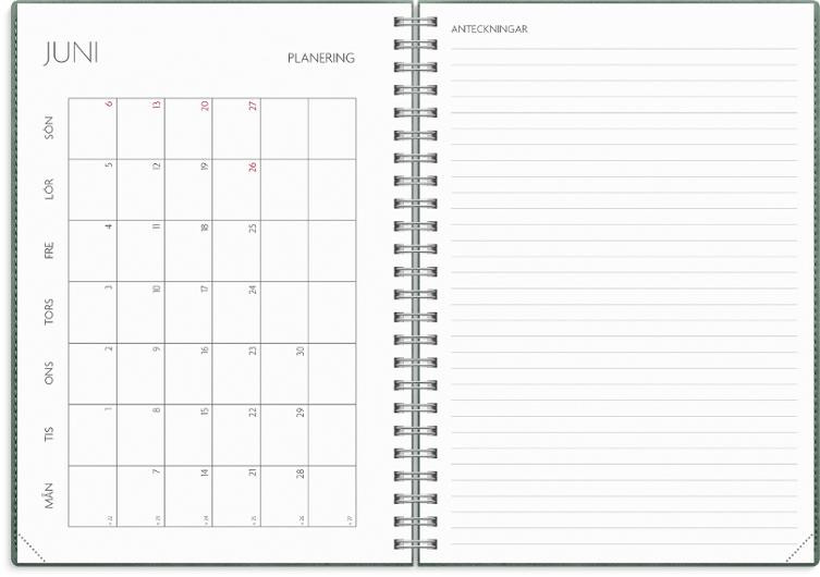 Kalender Study Twist A5 grön 26/27