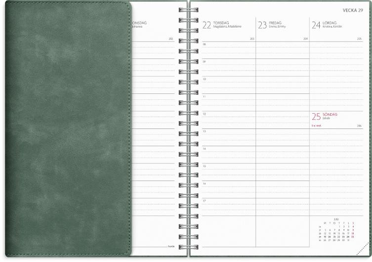 Kalender Study Twist A5 grön 26/27