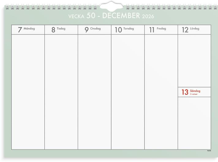 Väggkalender Veckoplan 26/27