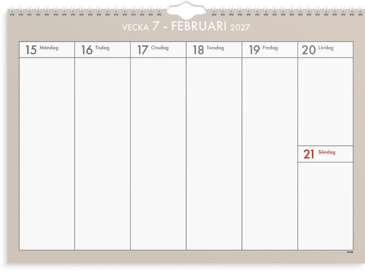 Väggkalender Veckoplan 26/27