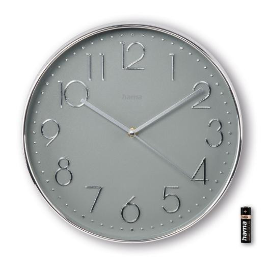 Väggur HAMA Corsica 30cm silver