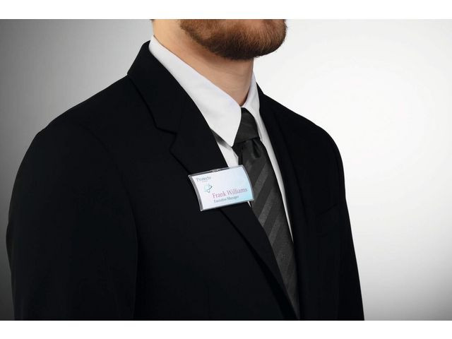 Namnskylt CLICK FOLD rPP 75x40mm 10/fp