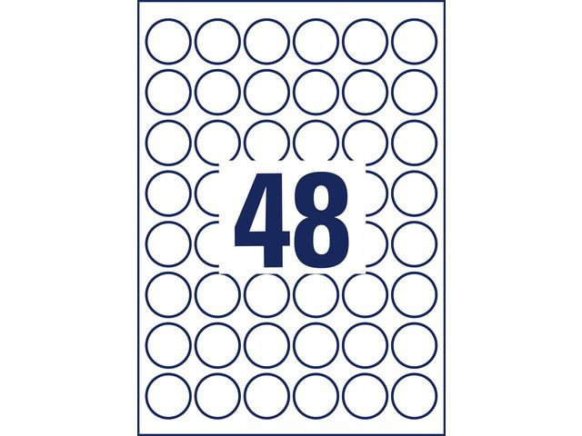 Etikett AVERY avtagb rund 30mm 440/fp