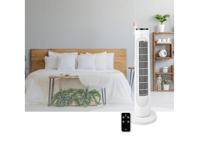 Tornfläkt NEDIS 74 cm 45W + fjärr vit