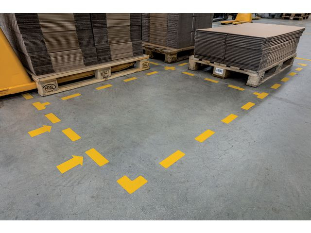 Golvmarkering L-form gul 10/fp