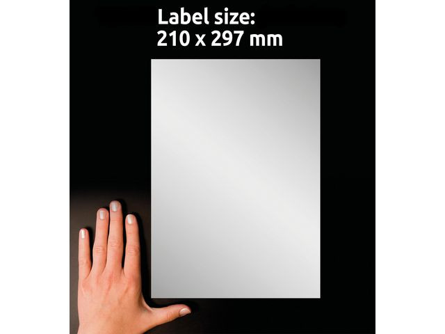 Etikett Slitst. 210x297mm silver 20/fp