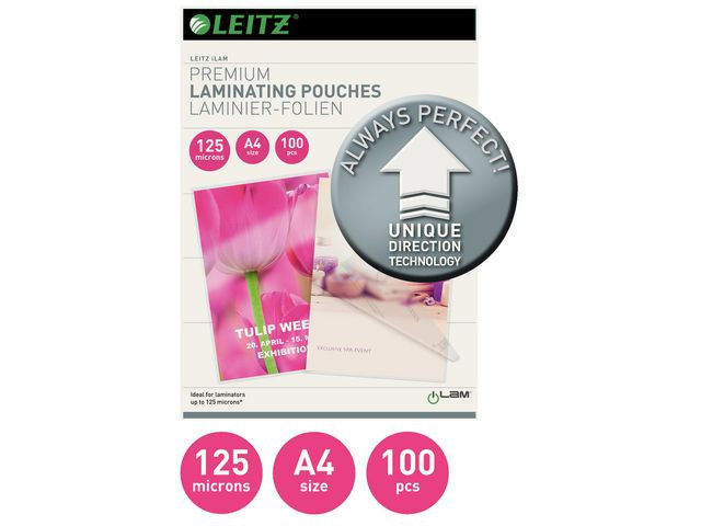 Laminat LEITZ UDT A4 125mic klar 100/fp