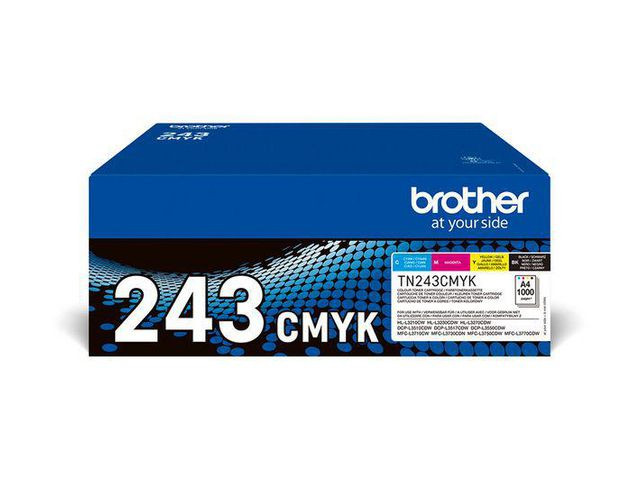 Brother TN243 BK/C/M/Y (svart/cyan/magenta/gul) toner 4-pakk 4x 1000 sider