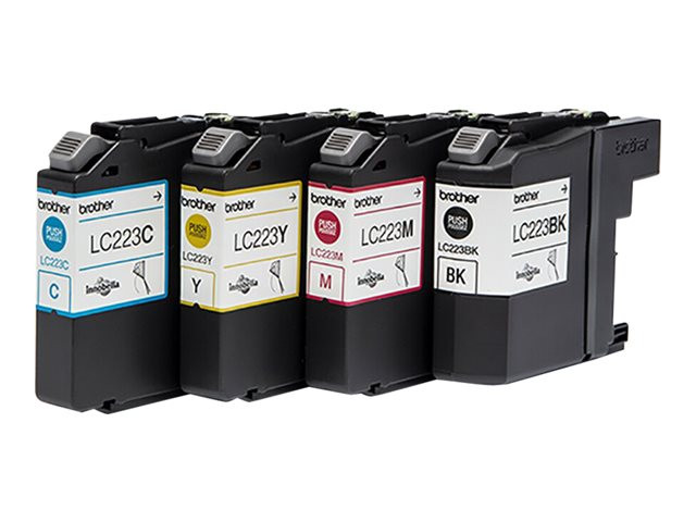 Brother LC223 BK/C/M/Y (svart/cyan/magenta/gul) blekkpatroner 4-pakk 1 x 11,8 ml / 3 x 5,9 ml