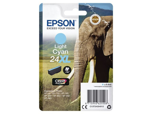Epson 24XL LC (lys cyan) blekkpatron 13,8 ml