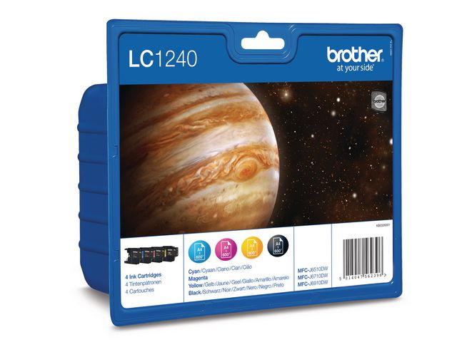 Brother LC1240 BK/C/M/Y (svart/cyan/magenta/gul) blekkpatroner 4-pakk 4x600 sider