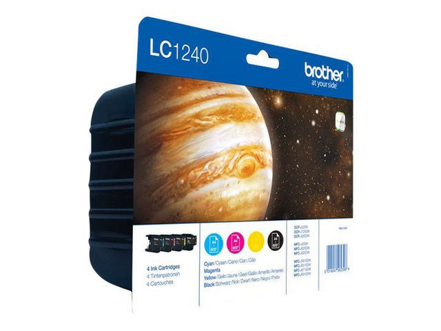 Brother LC1240 BK/C/M/Y (svart/cyan/magenta/gul) blekkpatroner 4-pakk 4x600 sider