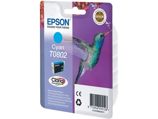 Epson T0802 C (cyan) blekkpatron 7,4 ml
