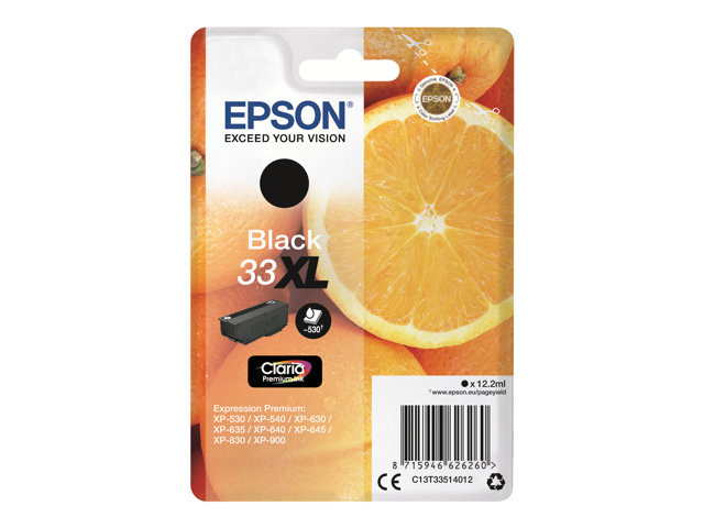 Epson 33XL BK (svart) blekkpatron 12 ml