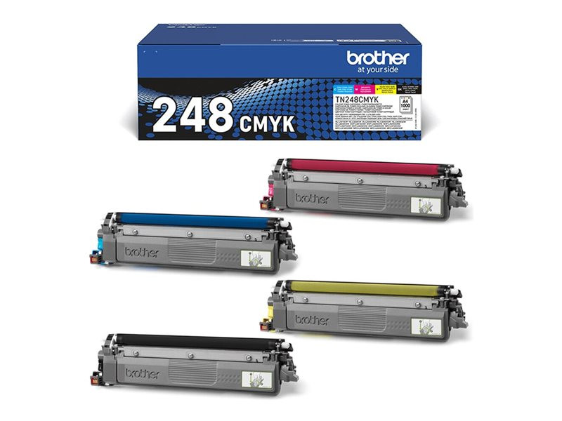 Brother TN248 BK/C/M/Y (svart/cyan/magenta/gul) toner 4-pakk 4 x 1000 sider