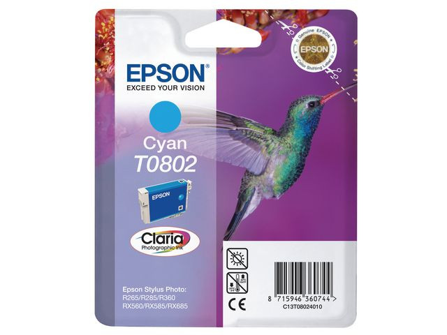 BildeEpson T0802 C (cyan) blekkpatron 7,4 ml