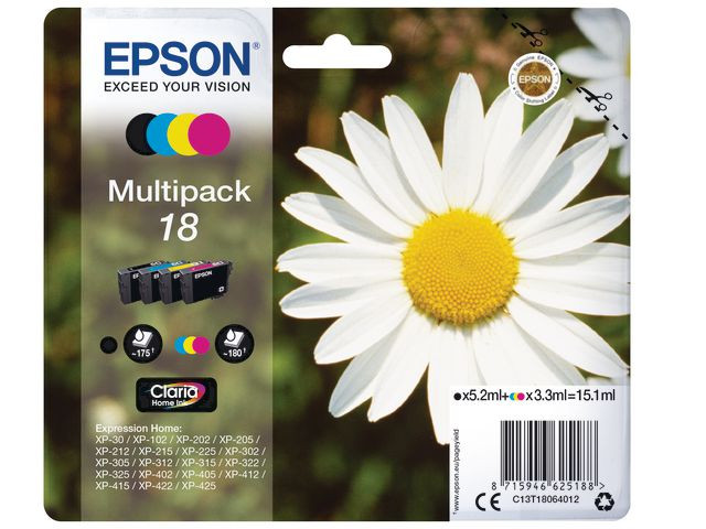 BildeEPSON Ink C13T18064012 18 Multipack Daisy