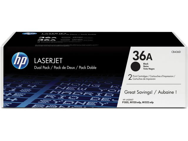 BildeLaserJet 36A black toner(2) dual-pack