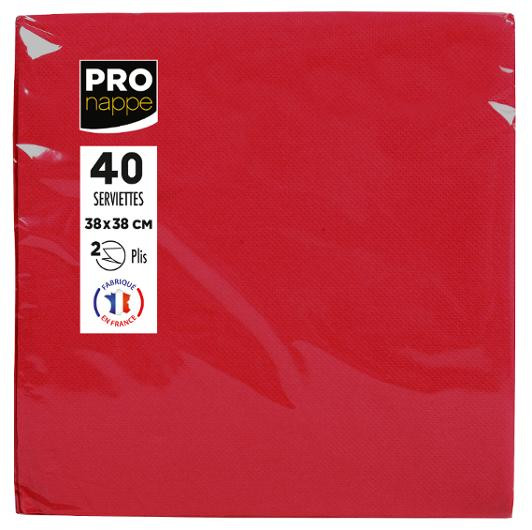 Servett PRONAPPE 38x38cm röd 40/fp