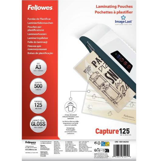 Laminat FELLOWES A3 125mic klar 500/fp