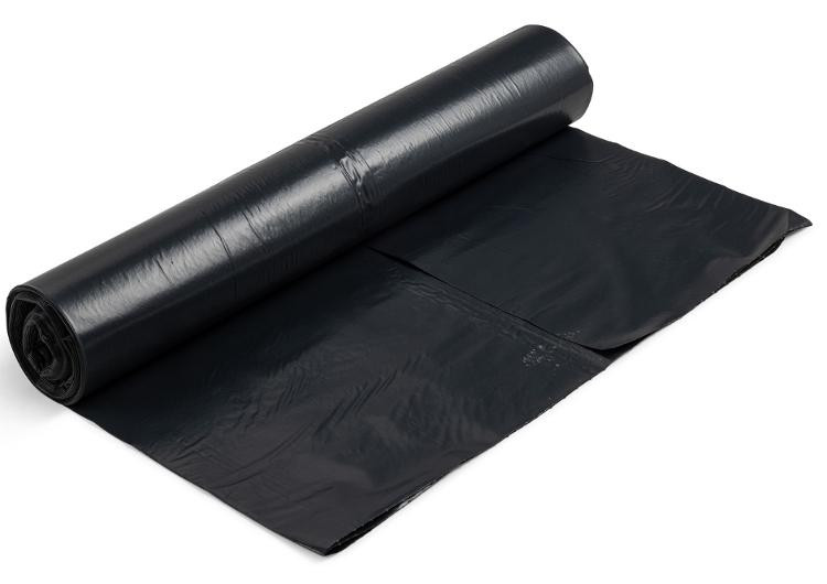 Plastsäck LD R100% 110L 60my svart 25/rl