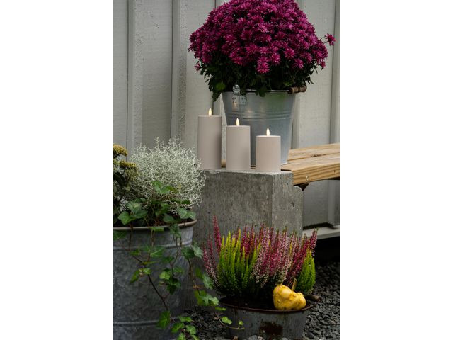 Blockljus KONSTSMIDE LEDtimer beige 12cm