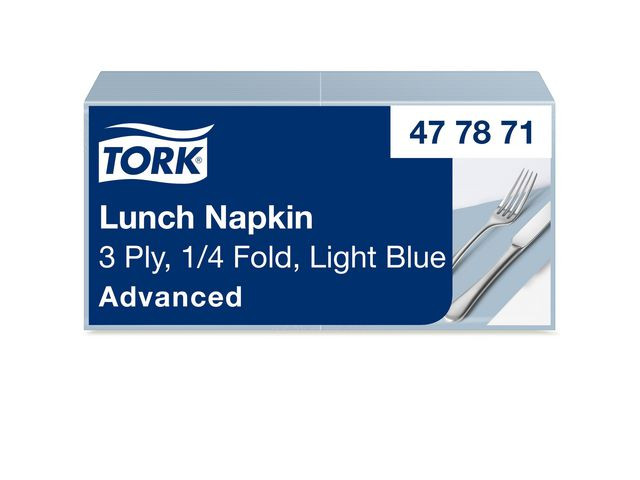 Servett TORK Lunch 3-lags ljusblå 150/fp