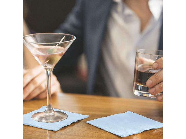 Servett TORK Cocktail 2-lag ljblå 200/fp