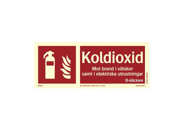 Skylt Koldioxidsläckare Supernova AFS