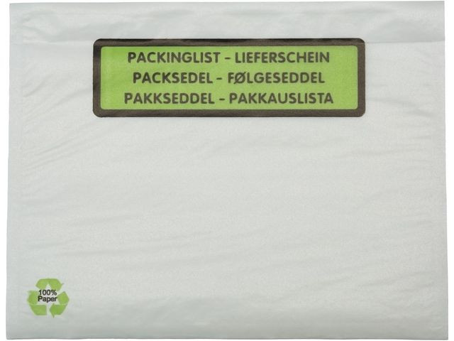 Packsedelskuvert papper C5 tryck 1000/fp