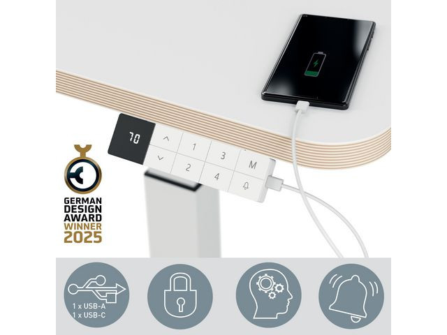 Bord LEITZ electrisk höj-sänk vit