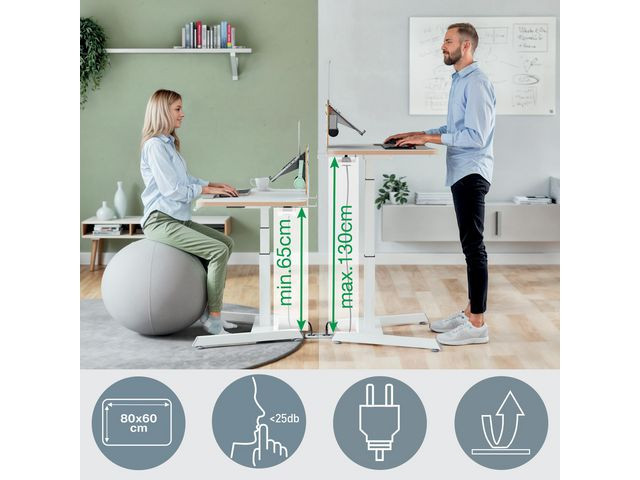 Bord LEITZ electrisk höj-sänk vit