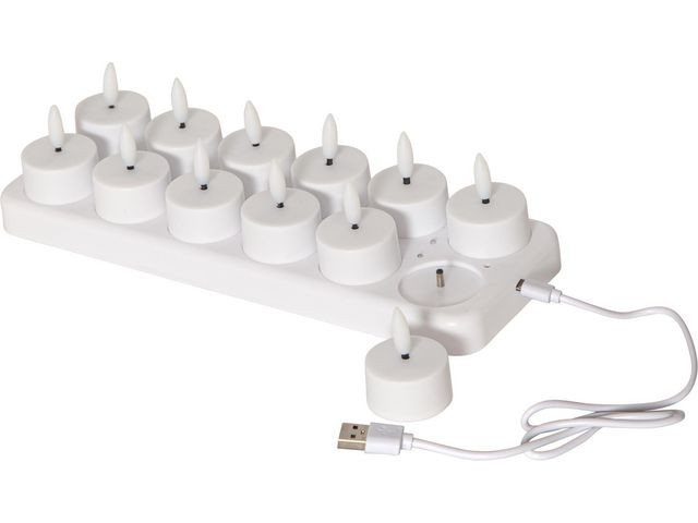 Värmeljus STAR T LED laddstation 12 ljus