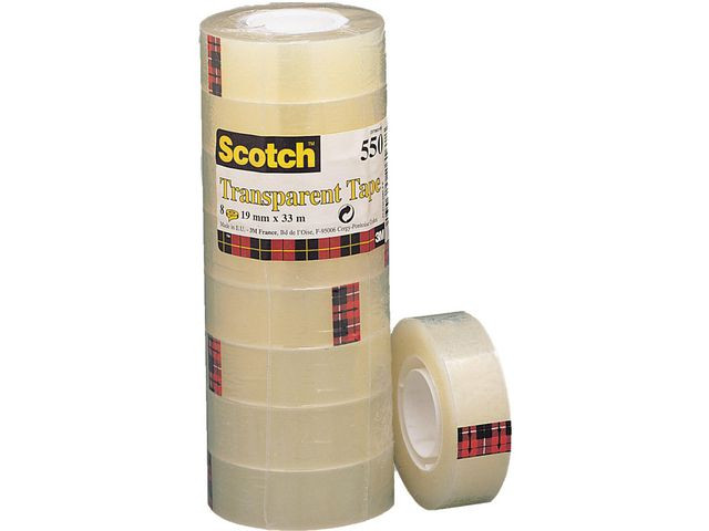 Kontorstejp SCOTCH 550 transp. 33mx19mm